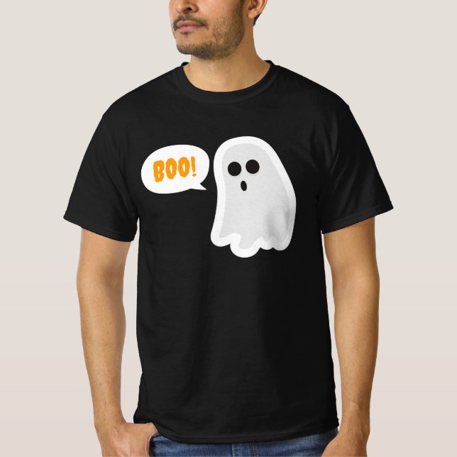 BOO! Camiseta de Halloween Fantasma Fofo (Frente)