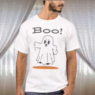 Boo! Camiseta Divertida de Fantasma Fofo de Hallow