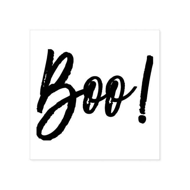 Boo! Carimbo Moderno de Script Halloween (Impressão)