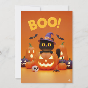 BOO! Cartão de Convite para Halloween