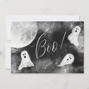 Boo! Cartão de Halloween para Fantasmas Bonitos, S
