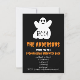 BOO! Convite de Fantasma de Halloween