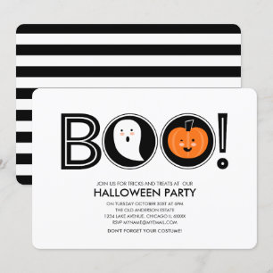 Boo! Convite para Festas de Halloween