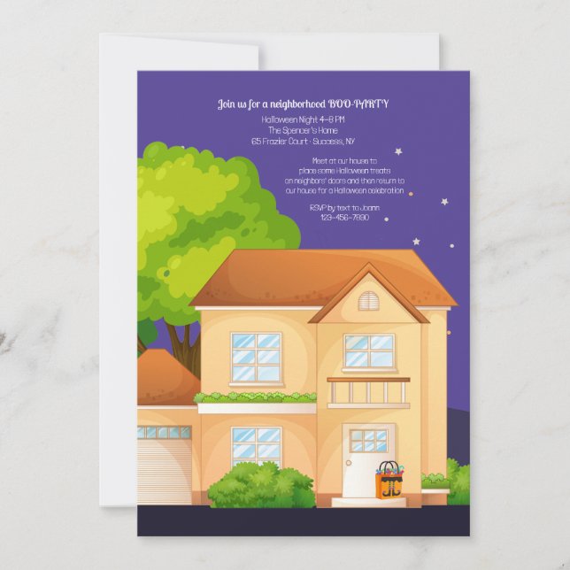Boo convite para o Dia das Bruxas Vizinhas (Frente)