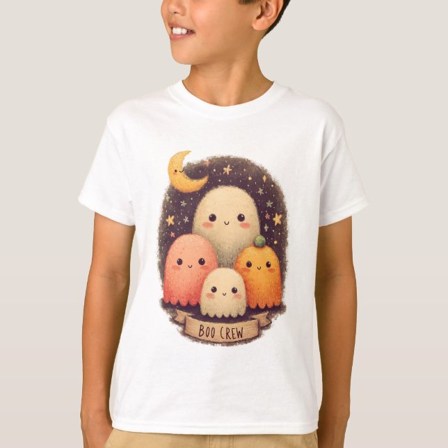 Boo Crew Cute Ghost Family Halloween T-Shirt (Frente)