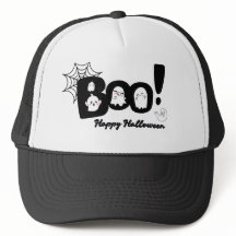 "Boo!" "Cute!" Boné Fantasma Halloween