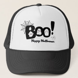 "Boo!" "Cute!" Boné Fantasma Halloween