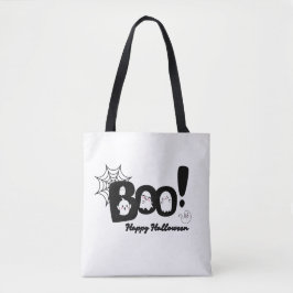 "Boo!" "Cute!" Halloween Ghost Tote Bag