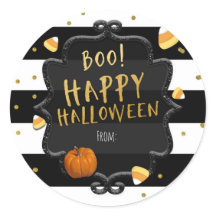 Boo! Doce Milho Feliz Festa de Halloween Adesivos