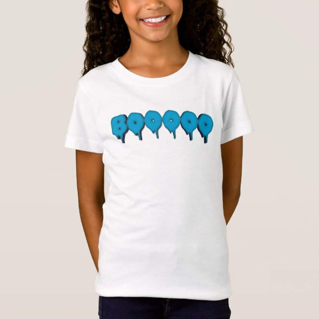 boo engraçado texto fantasma T-Shirt (Frente)