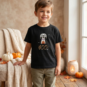 BOO Fantasma Fofo Camisa de Halloween para Criança