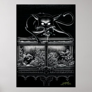 Boo Gatinho Levanta o Poster do Aquário