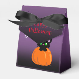 BOO! Gato em uma caixa de favoritos de abóbora