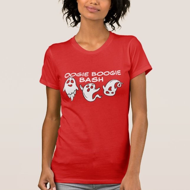 Boo-gie Spooky Engraçado Fantasmas Jam Camisetas H (Frente)