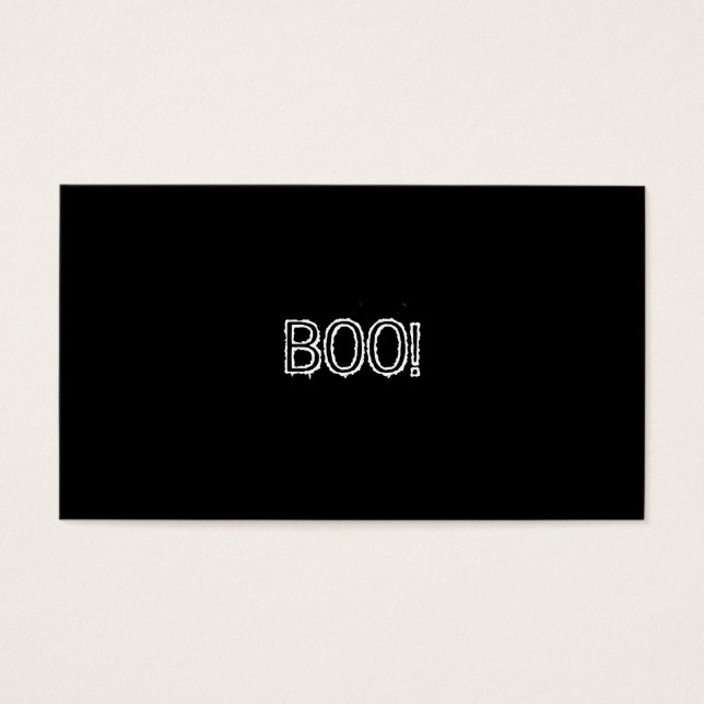 BOO! Grungy Font, preto e branco. (Frente)