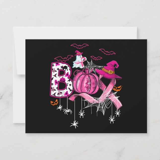 Boo Halloween Bompkin Pink Ribbon Witast Can (Frente)