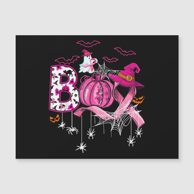 Boo Halloween Bompkin Pink Ribbon Witast Can (Frente)