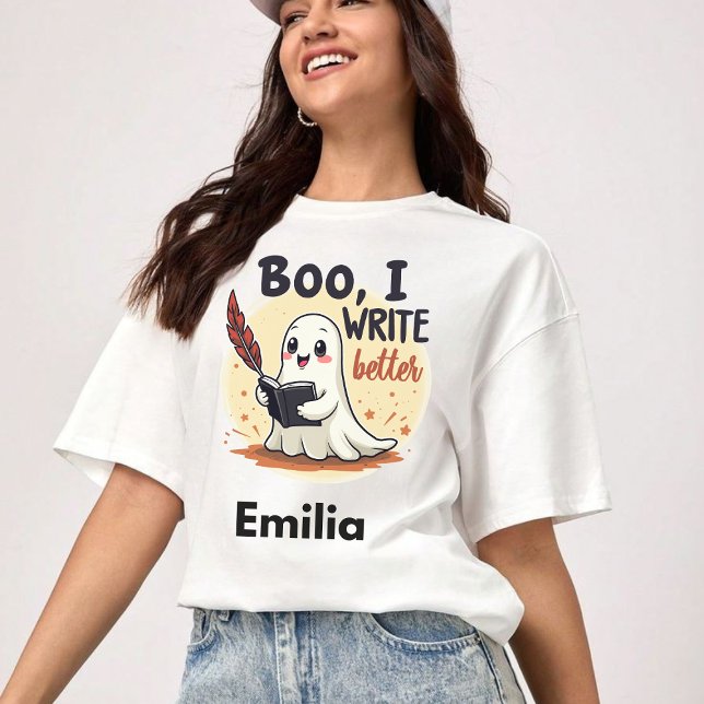 Boo I Escreve Melhor Camisa Personalizada De Hallo (Criador carregado)