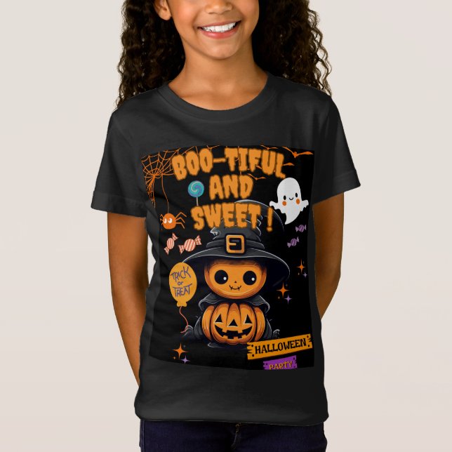 Boo Linda Camisa do Dia das Bruxas | Spooky Pumpki (Frente)