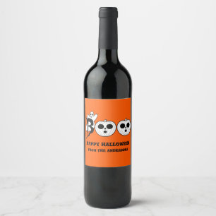 BOO! Rótulo da garrafa de vinho fantasma do Hallow