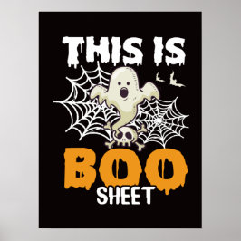 Boo Sheet Halloween Decore Engraçado Poster