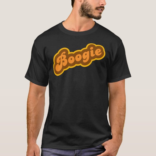 Boogie - Retro 70s - Logotipo Essencial T-Shirt (Frente)