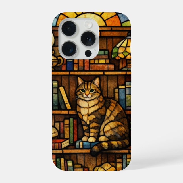 Book and Cat Lovers Faux Stain Glass (Verso)
