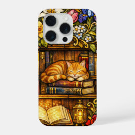 Book and Sleeping Cat Lovers Faux Stain Glass