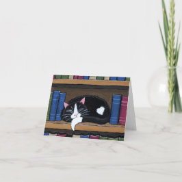 Book Love | Gato Dormindo no Cartão de Nota em Boo