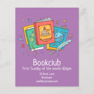 Bookclub lendo livros grupo livro folheto de sessã