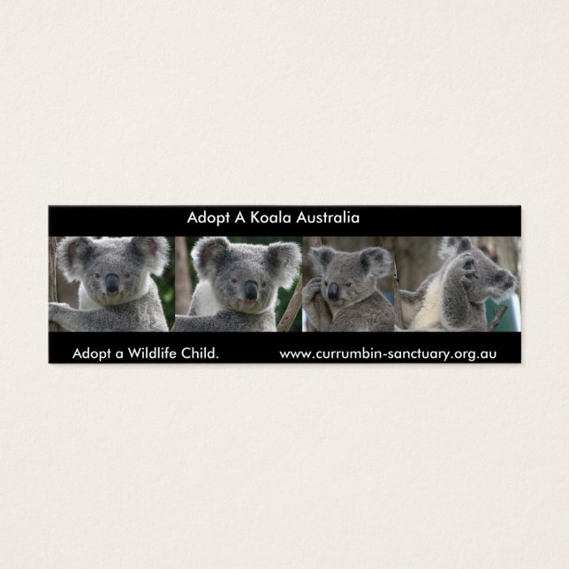 Bookmark Koalas Adota Criança de Vida Selvagem Aus (Frente)