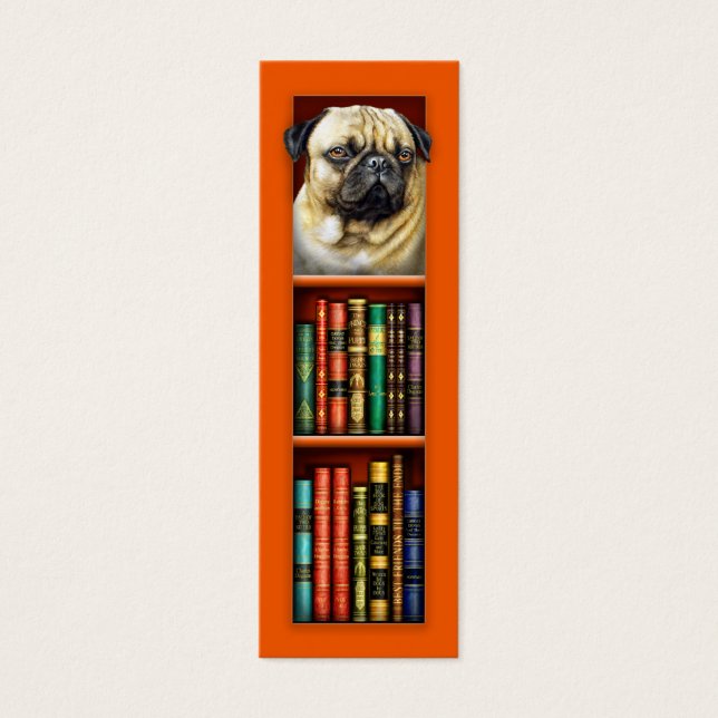 Bookmark Laranja Pug (Frente)