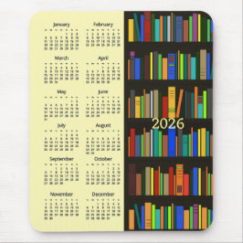 Bookshelves 2026 Calendar Mousepad