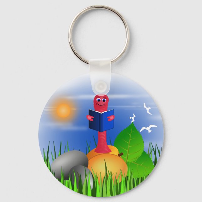 Bookworm Book Worm Colorida Gota Chaveiro (Frente)