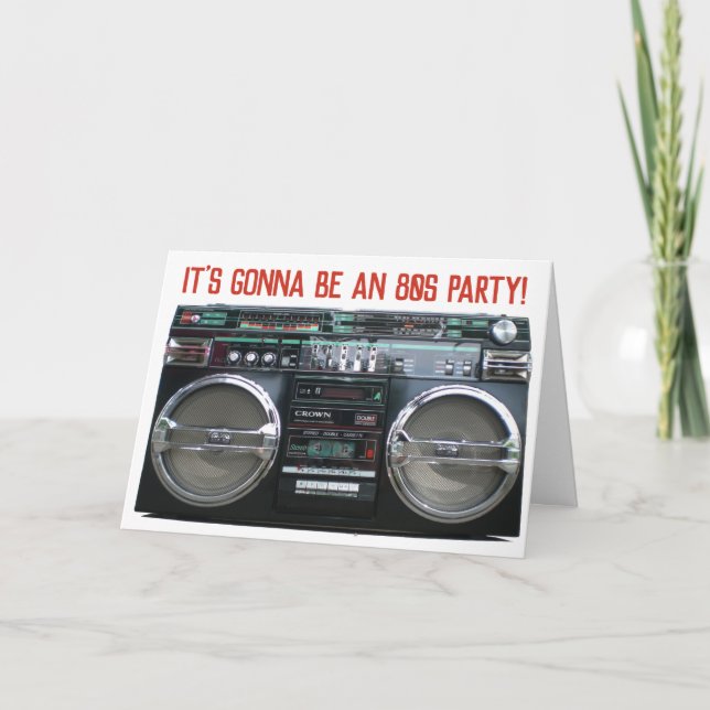Boombox de 1980s Aniversário ou Convite de festas  (Frente)
