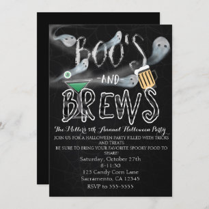 Boo's & Brews Halloween Convites de festas