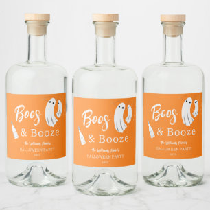 Boos e Booze Adultos Halloween Convite Laranja