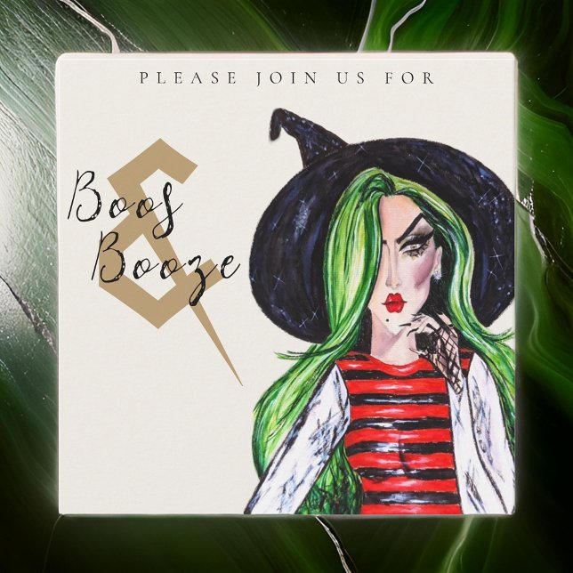 Boos e Booze Halloween Convite de festas (Criador carregado)