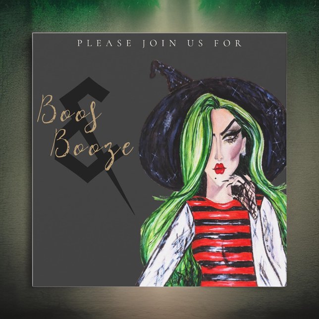 Boos e Booze Halloween Convite de festas (Criador carregado)