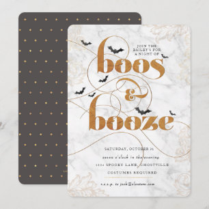 Boos e Booze Halloween - Convite Elegante