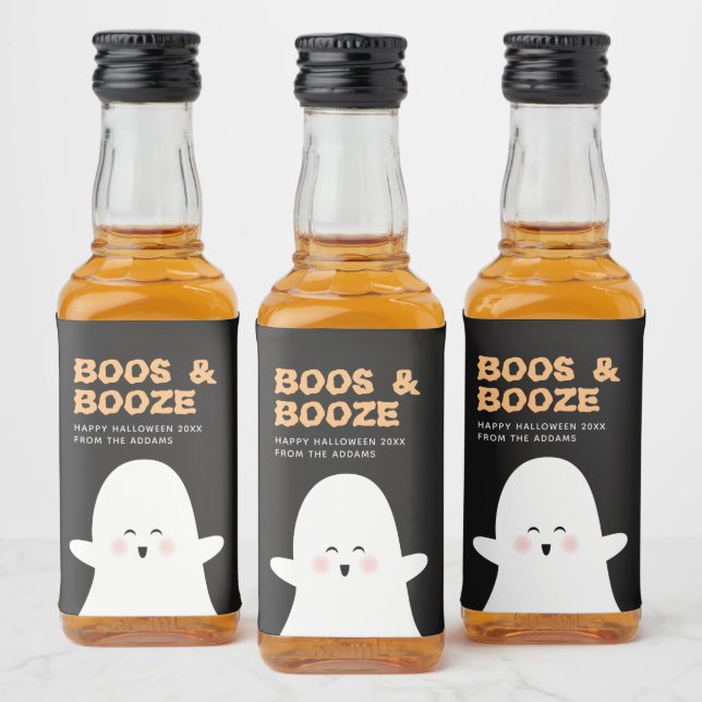 Boos e Mini Álcool Ghost Ghost Cute de Halloween B (Garrafas)