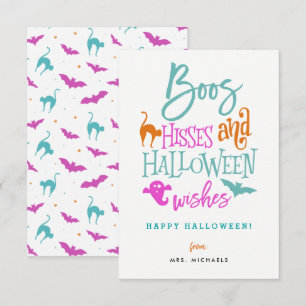 Boos Hisses e Cartões de Halloween