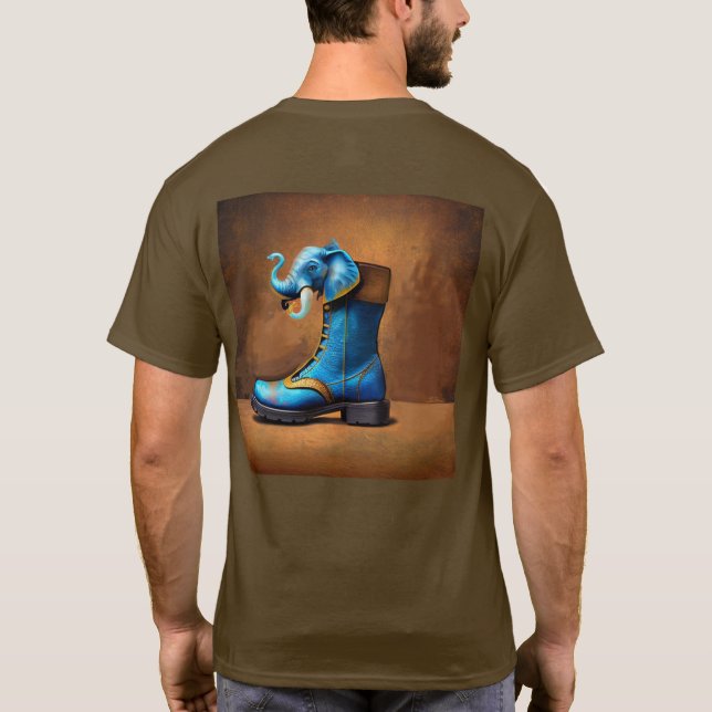 Boot Elefante Boot homens marrom camiseta traseira (Verso)