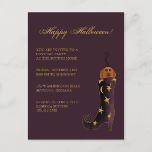 Boot & Pumpkin da bruxa ・ Convite para o Dia das B