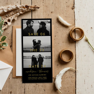 Booth Strip Dourada Negra Casamento Salve A Data