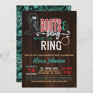 Boots & Bling Antes do Convite de Anel - Turq