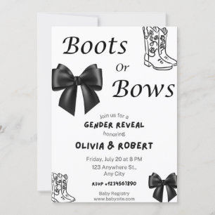 Boots ou Arcos Gênero Revelar Convite