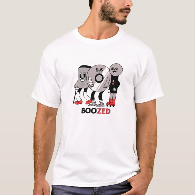 BOOZED Halloween T-Shirt | Funny Ghost Cartoon Tee (Frente)