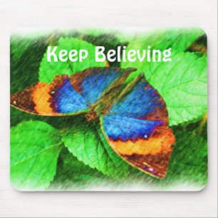 Borboleta Acredita no Mousepad Inspiracional