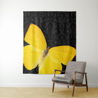 Borboleta Amarela Elegante Tapeçaria de Damasco Pr